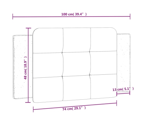 vidaXL galvgaļa spilvens, pelēks, 100 cm, mākslīgā āda