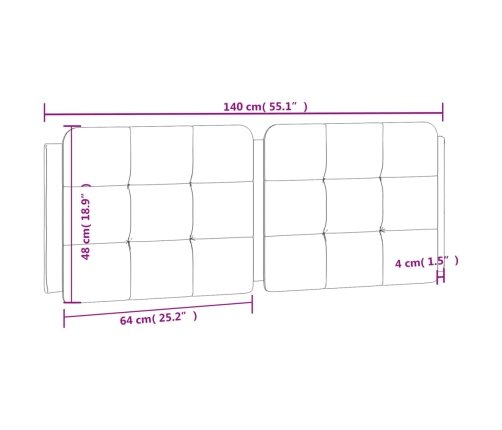 vidaXL galvgaļa spilvens, melns, 140 cm, mākslīgā āda