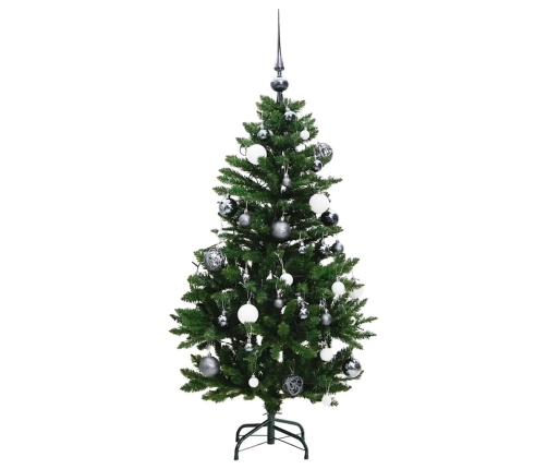 vidaXL mākslīgā Ziemassvētku egle, bumbiņu komplekts, 150 cm, 150 LED