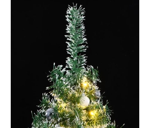 vidaXL mākslīgā Ziemassvētku egle ar sniegu un 300 LED, 210 cm