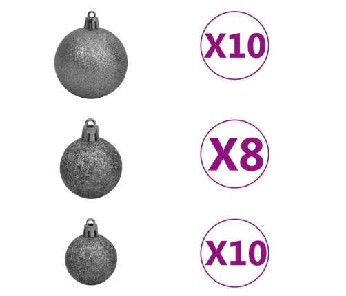 vidaXL mākslīgā Ziemassvētku egle ar sniegu un 300 LED, 210 cm