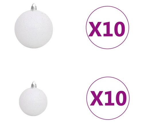 vidaXL mākslīgā Ziemassvētku egle, bumbiņu komplekts, 210 cm, 300 LED