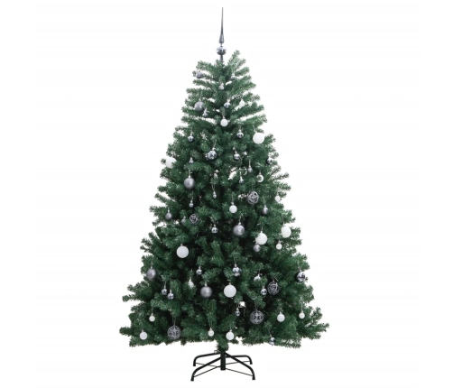 vidaXL mākslīgā Ziemassvētku egle, bumbiņu komplekts, 210 cm, 300 LED