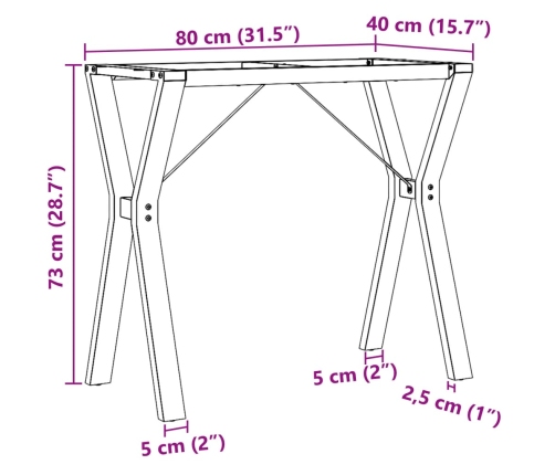 vidaXL virtuves galda kājas, Y-forma, 80x40x73 cm, čuguns