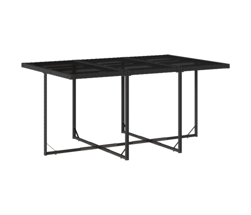 vidaXL 11-daļīgs dārza mēbeļu komplekts, matrači, melna PE rotangpalma