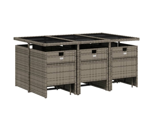 vidaXL 11-daļīgs dārza mēbeļu komplekts ar matračiem, PE rotangpalma