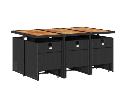 11-Daļīgs Dārza Mēbeļu Komplekts, Matrači, Melna Pe Rotangpalma Vidaxl