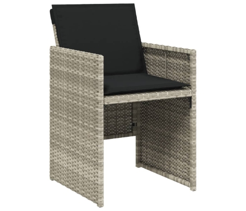 11-Daļīgs Dārza Mēbeļu Komplekts Ar Matračiem, Gaiši Pelēka Pe Vidaxl