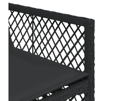 vidaXL 11-daļīgs dārza mēbeļu komplekts, matrači, melna PE rotangpalma