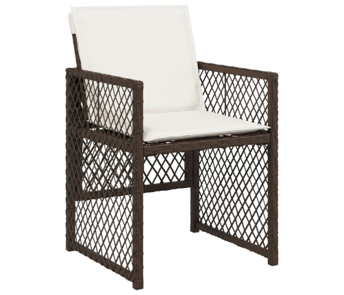 vidaXL 11-daļīgs dārza mēbeļu komplekts, matrači, brūna PE rotangpalma