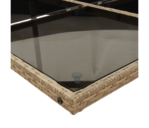 vidaXL 11-daļīgs dārza mēbeļu komplekts, matrači, bēša PE rotangpalma