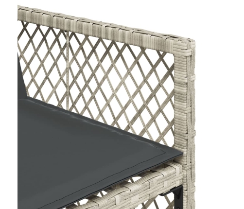 11-Daļīgs Dārza Mēbeļu Komplekts Ar Matračiem, Gaiši Pelēka Pe Vidaxl