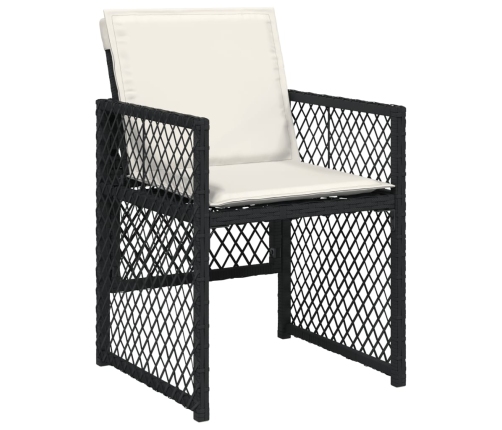 vidaXL 11-daļīgs dārza mēbeļu komplekts, matrači, melna PE rotangpalma