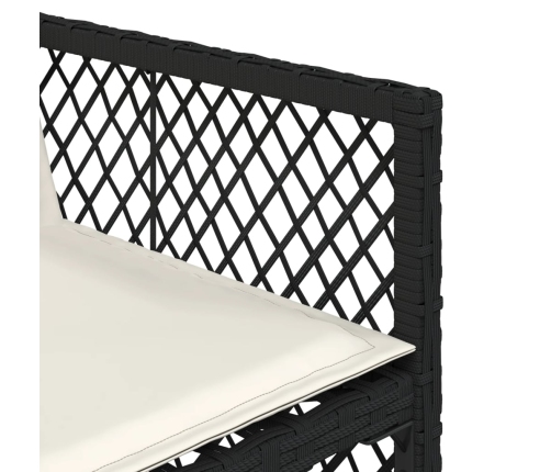 vidaXL 11-daļīgs dārza mēbeļu komplekts, matrači, melna PE rotangpalma