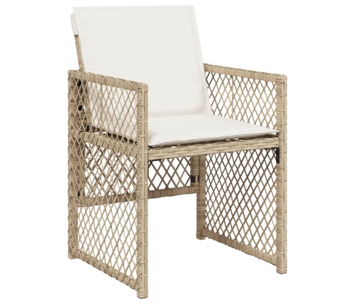 11-Daļīgs Dārza Mēbeļu Komplekts, Matrači, Bēša Pe Rotangpalma Vidaxl