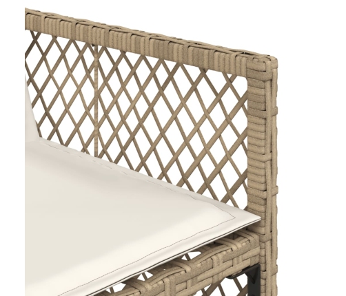 11-Daļīgs Dārza Mēbeļu Komplekts, Matrači, Bēša Pe Rotangpalma Vidaxl