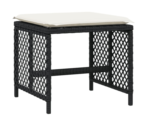 vidaXL 11-daļīgs dārza mēbeļu komplekts, matrači, melna PE rotangpalma