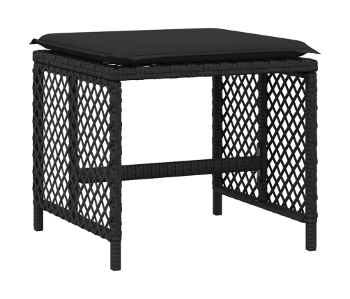 vidaXL 11-daļīgs dārza mēbeļu komplekts, matrači, melna PE rotangpalma