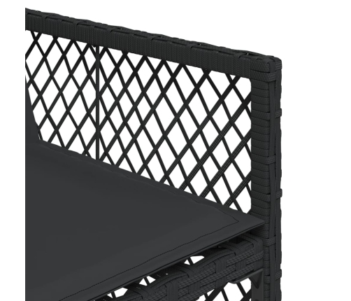 vidaXL 11-daļīgs dārza mēbeļu komplekts, matrači, melna PE rotangpalma