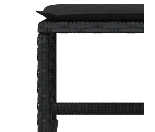 vidaXL 11-daļīgs dārza mēbeļu komplekts, matrači, melna PE rotangpalma