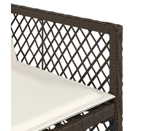 vidaXL 11-daļīgs dārza mēbeļu komplekts, matrači, brūna PE rotangpalma