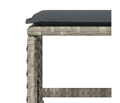 vidaXL 11-daļīgs dārza mēbeļu komplekts ar matračiem, gaiši pelēka PE