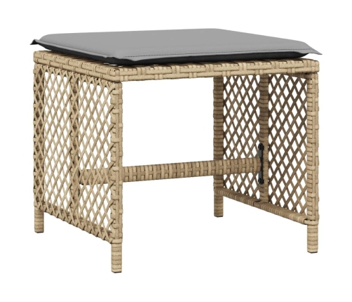 vidaXL 11-daļīgs dārza mēbeļu komplekts, matrači, bēša PE rotangpalma