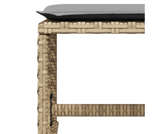 vidaXL 11-daļīgs dārza mēbeļu komplekts, matrači, bēša PE rotangpalma