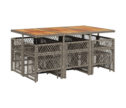 vidaXL 11-daļīgs dārza mēbeļu komplekts ar matračiem, PE rotangpalma