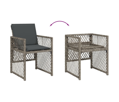 vidaXL 11-daļīgs dārza mēbeļu komplekts ar matračiem, PE rotangpalma