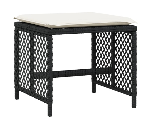 11-Daļīgs Dārza Mēbeļu Komplekts, Matrači, Melna Pe Rotangpalma Vidaxl