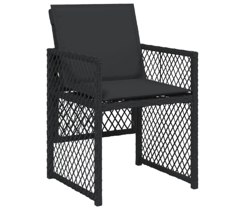 11-Daļīgs Dārza Mēbeļu Komplekts, Matrači, Melna Pe Rotangpalma Vidaxl