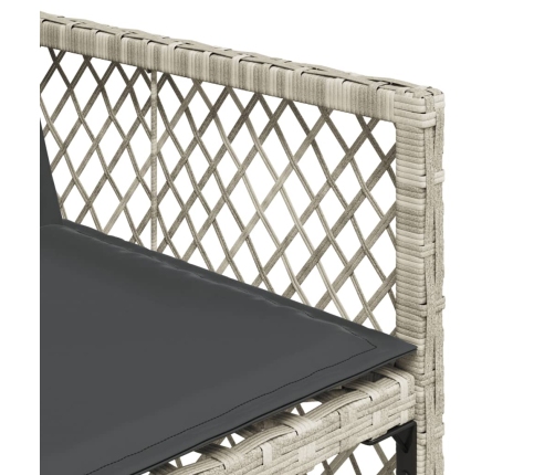 11-Daļīgs Dārza Mēbeļu Komplekts Ar Matračiem, Gaiši Pelēka Pe Vidaxl