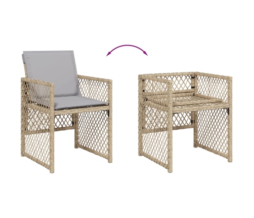 vidaXL 11-daļīgs virtuves mēbeļu komplekts ar matračiem,PE rotangpalma