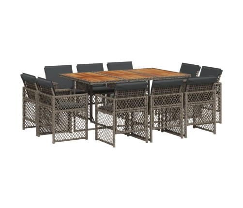 11-Daļīgs Dārza Mēbeļu Komplekts Ar Matračiem, Pe Rotangpalma Vidaxl