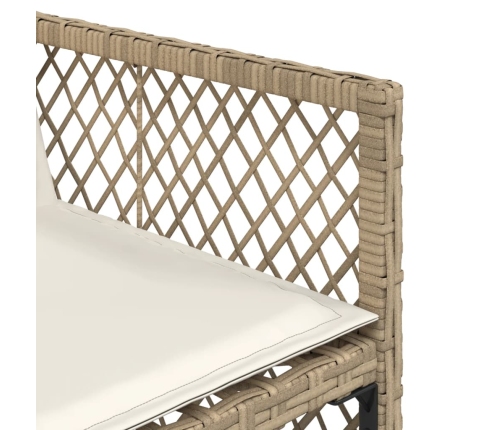 11-Daļīgs Dārza Mēbeļu Komplekts, Matrači, Bēša Pe Rotangpalma Vidaxl