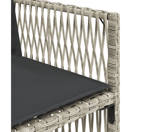 11-Daļīgs Dārza Mēbeļu Komplekts Ar Matračiem, Gaiši Pelēka Pe Vidaxl