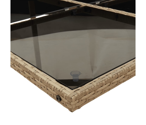 11-Daļīgs Dārza Mēbeļu Komplekts, Matrači, Bēša Pe Rotangpalma Vidaxl