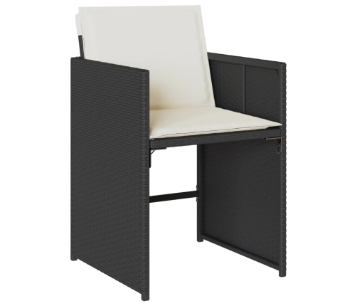 vidaXL 11-daļīgs dārza mēbeļu komplekts, matrači, melna PE rotangpalma