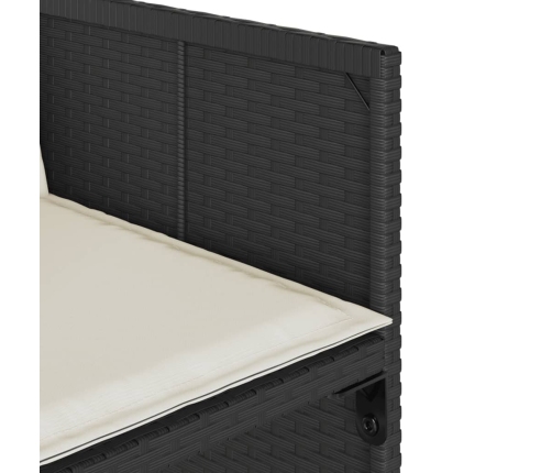 vidaXL 11-daļīgs dārza mēbeļu komplekts, matrači, melna PE rotangpalma