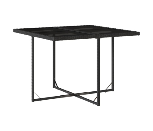 vidaXL 11-daļīgs dārza mēbeļu komplekts, matrači, melna PE rotangpalma