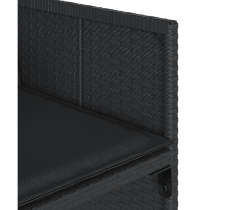 vidaXL 11-daļīgs dārza mēbeļu komplekts, matrači, melna PE rotangpalma