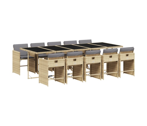 vidaXL 11-daļīgs virtuves mēbeļu komplekts ar matračiem,PE rotangpalma