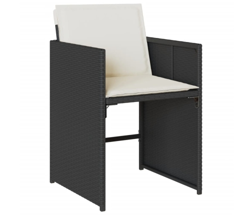 vidaXL 11-daļīgs dārza mēbeļu komplekts, matrači, melna PE rotangpalma