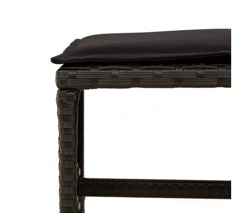 vidaXL 11-daļīgs dārza mēbeļu komplekts, matrači, melna PE rotangpalma