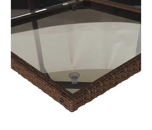 vidaXL 11-daļīgs dārza mēbeļu komplekts, matrači, brūna PE rotangpalma