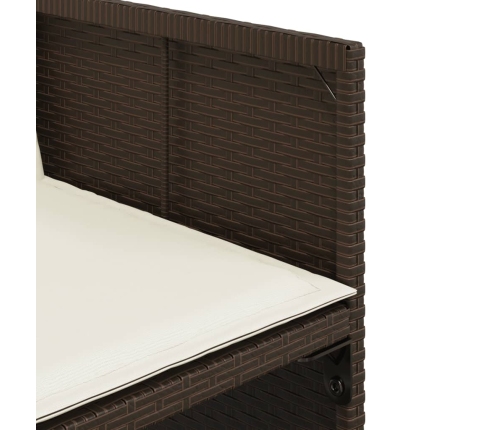 vidaXL 11-daļīgs dārza mēbeļu komplekts, matrači, brūna PE rotangpalma