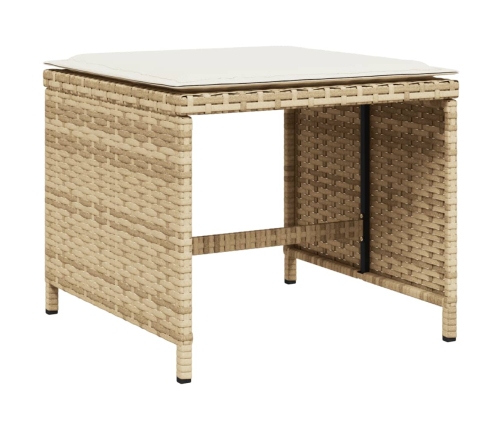 11-Daļīgs Dārza Mēbeļu Komplekts, Matrači, Bēša Pe Rotangpalma Vidaxl