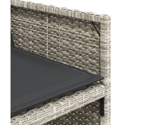 vidaXL 11-daļīgs dārza mēbeļu komplekts ar matračiem, gaiši pelēka PE