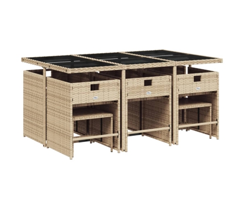 11-Daļīgs Virtuves Mēbeļu Komplekts Ar Matračiem,Pe Rotangpalma Vidaxl